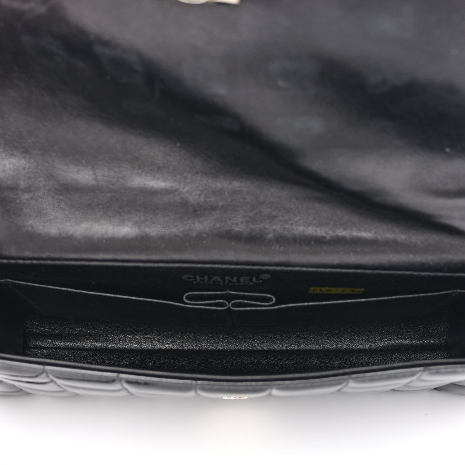Chanel Patent Chocolate Bar Chain Clutch Black 5 of 11