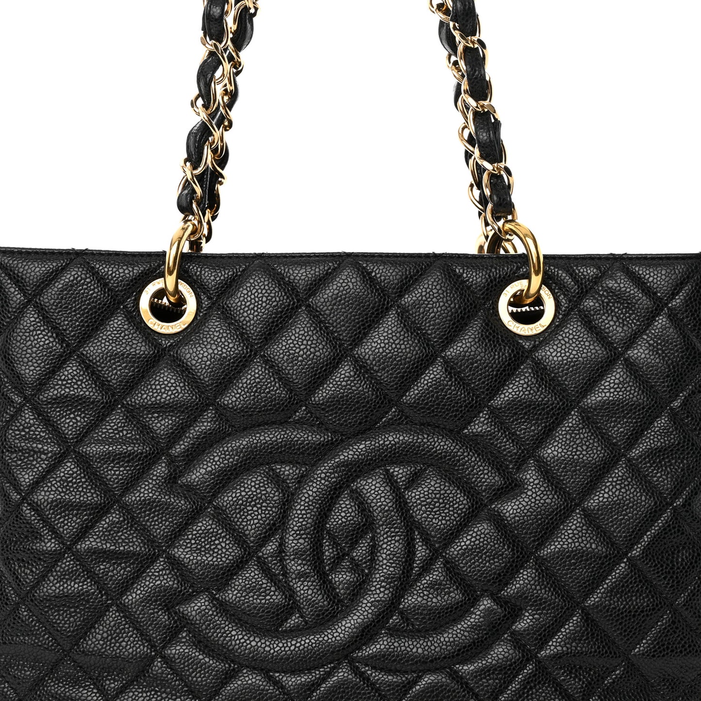 Caviar Quilted Grand Shopping Tote GST Black