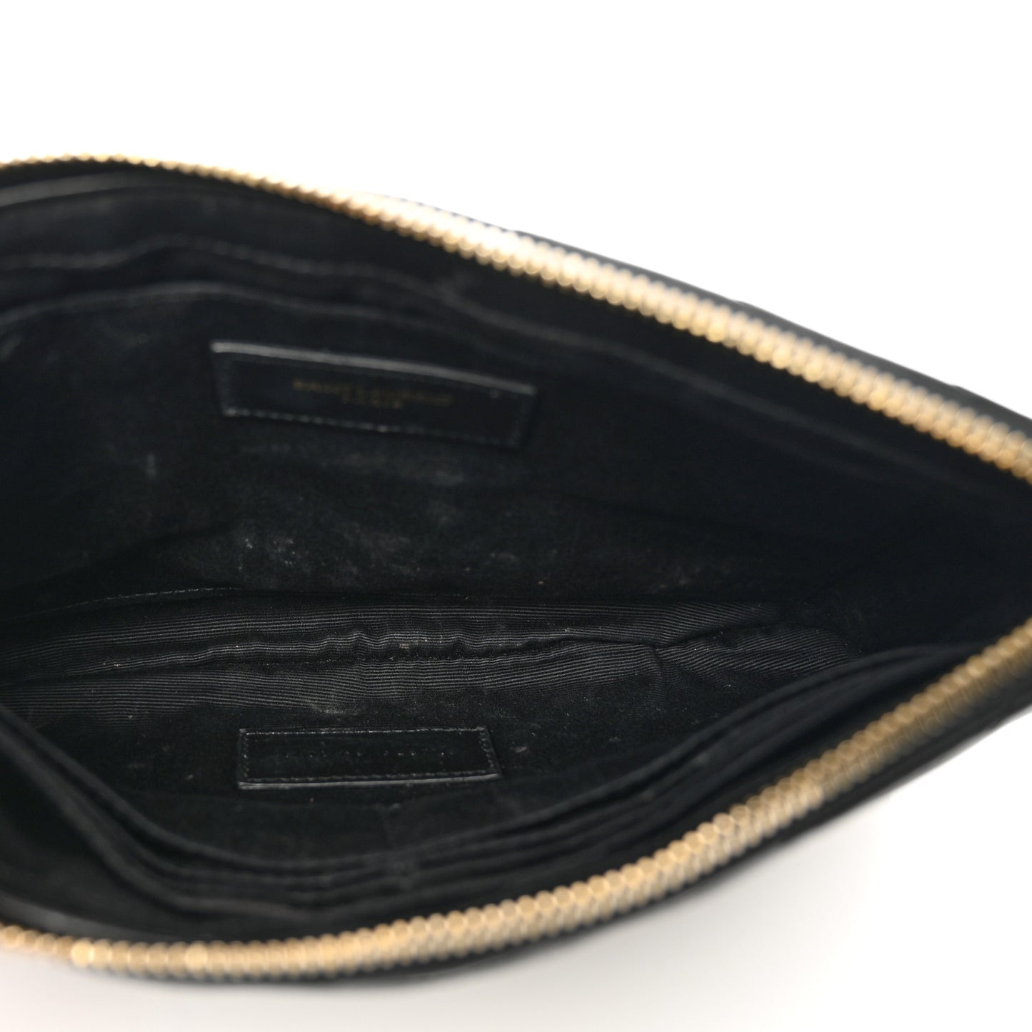 Calfskin Matelasse Chevron Monogram A5 Wristlet Black