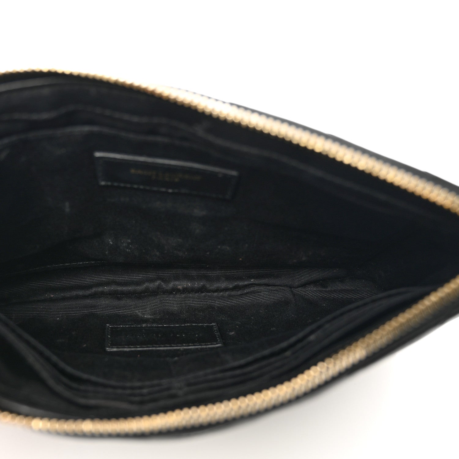Saint Laurent Calfskin Matelasse Chevron Monogram A5 Wristlet Black 5 of 10