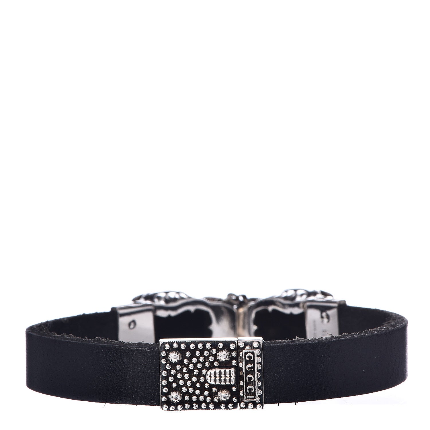 Gucci Sterling Silver Calfskin Tiger Head Bracelet 5 of 5