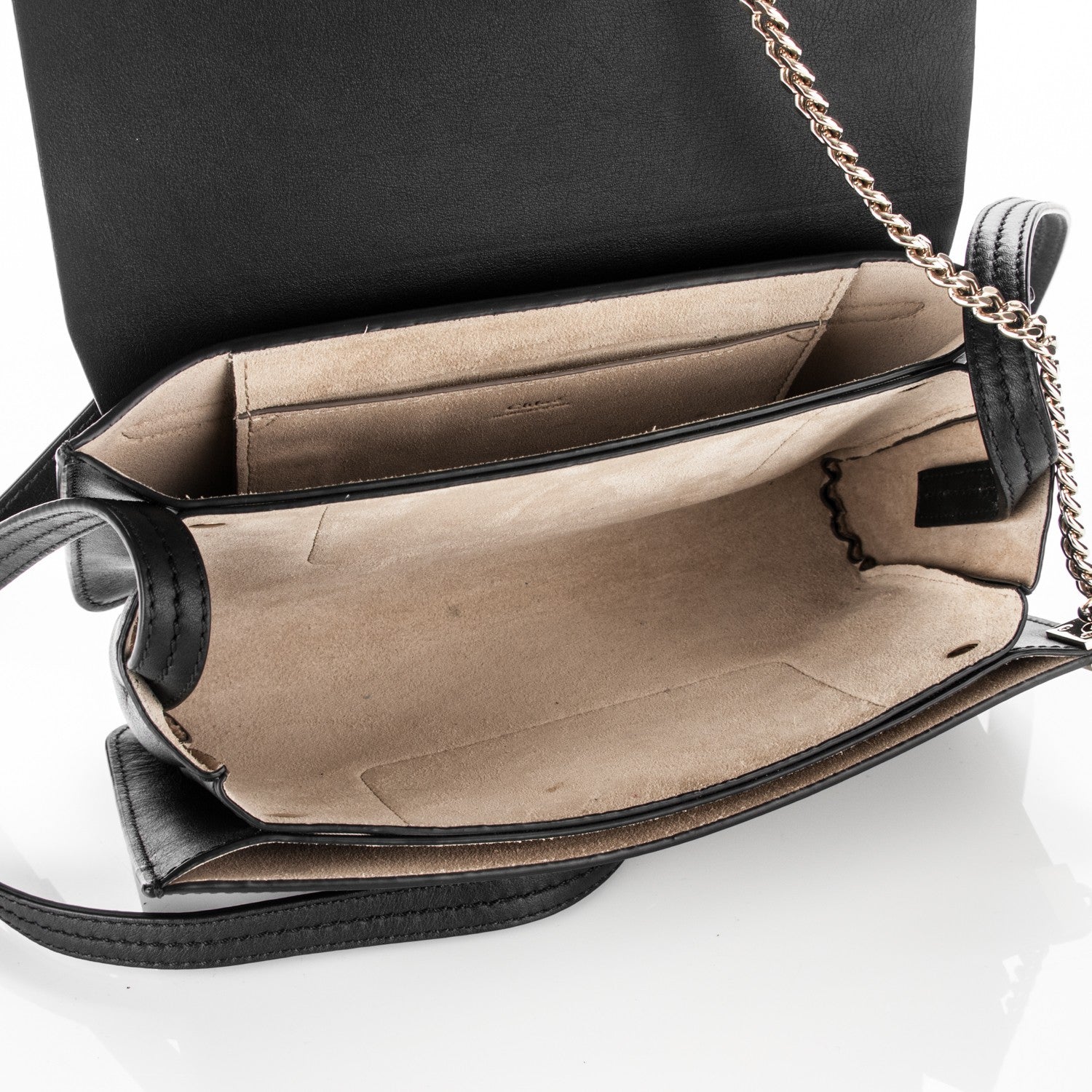 Chloe Suede Calfskin Small Faye Shoulder Bag Black 5 of 7