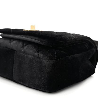 Chanel Velvet Quilted Small Camellia Flap Black 9 of 10