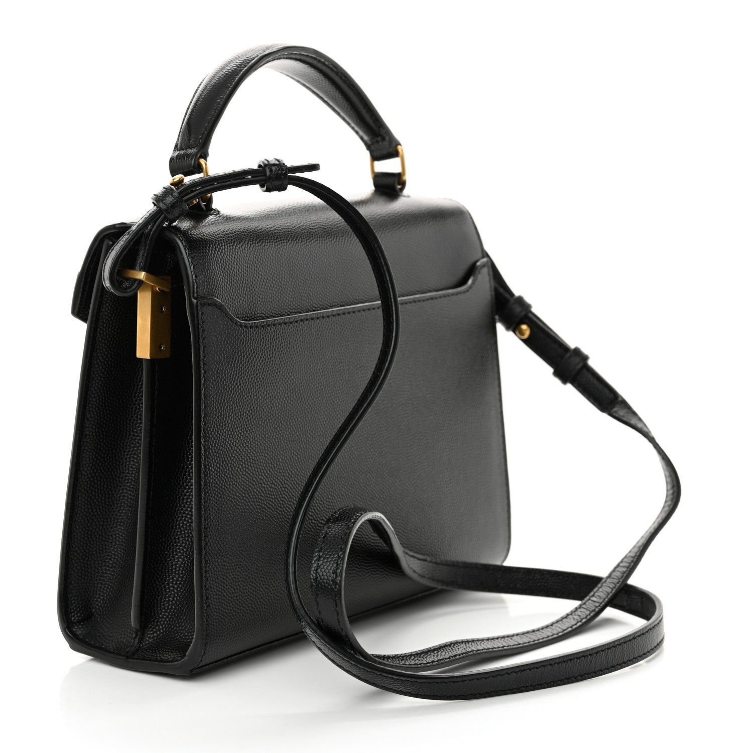 Saint Laurent Grain de Poudre Medium Classic Monogram Cassandra Top Handle Black 3 of 12