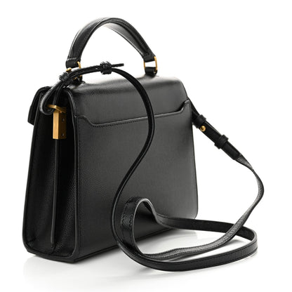 Saint Laurent Grain de Poudre Medium Classic Monogram Cassandra Top Handle Black 3 of 12
