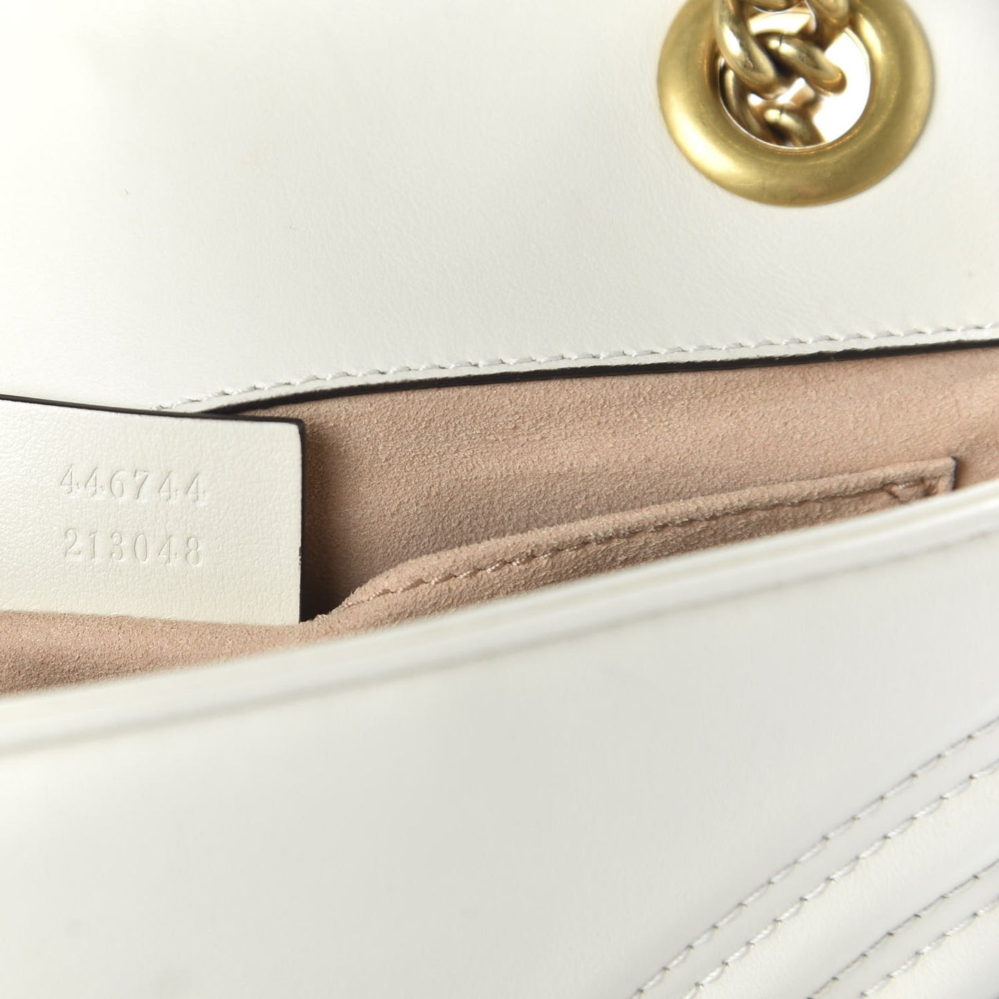 Calfskin Matelasse Mini GG Marmont Shoulder Bag White