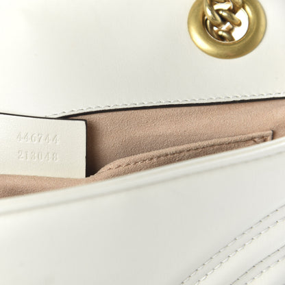 Gucci Calfskin Matelasse Mini GG Marmont Shoulder Bag White 9 of 12