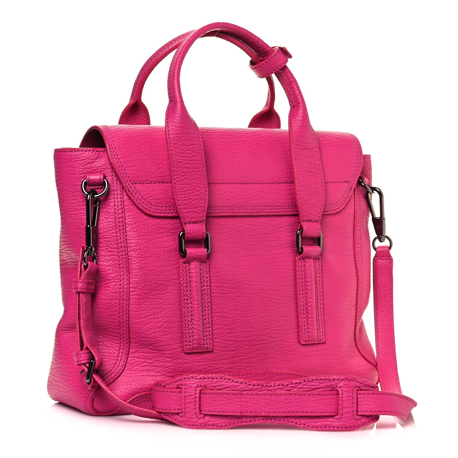 3.1 Phillip Lim Textured Calfskin Medium Pashli Satchel Bright Fuchsia 3 of 12