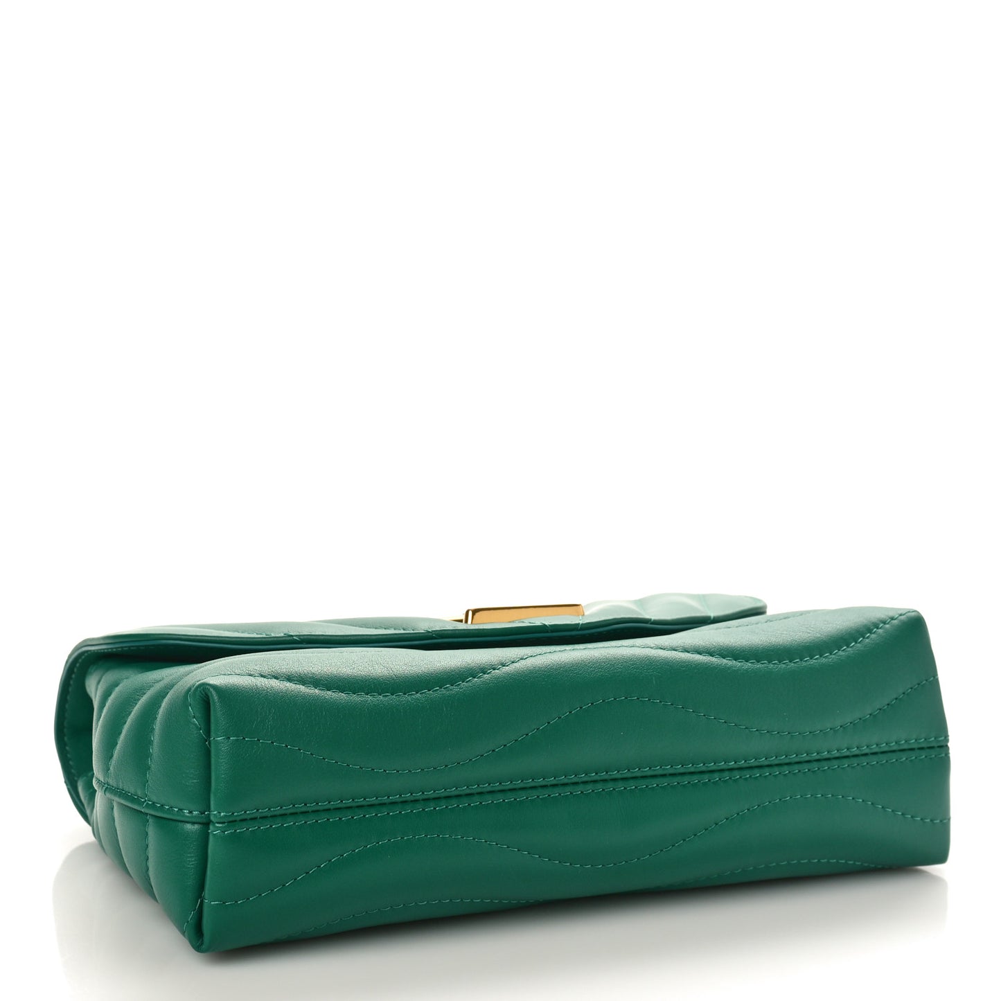 Calfskin New Wave Chain Bag MM NM Emerald