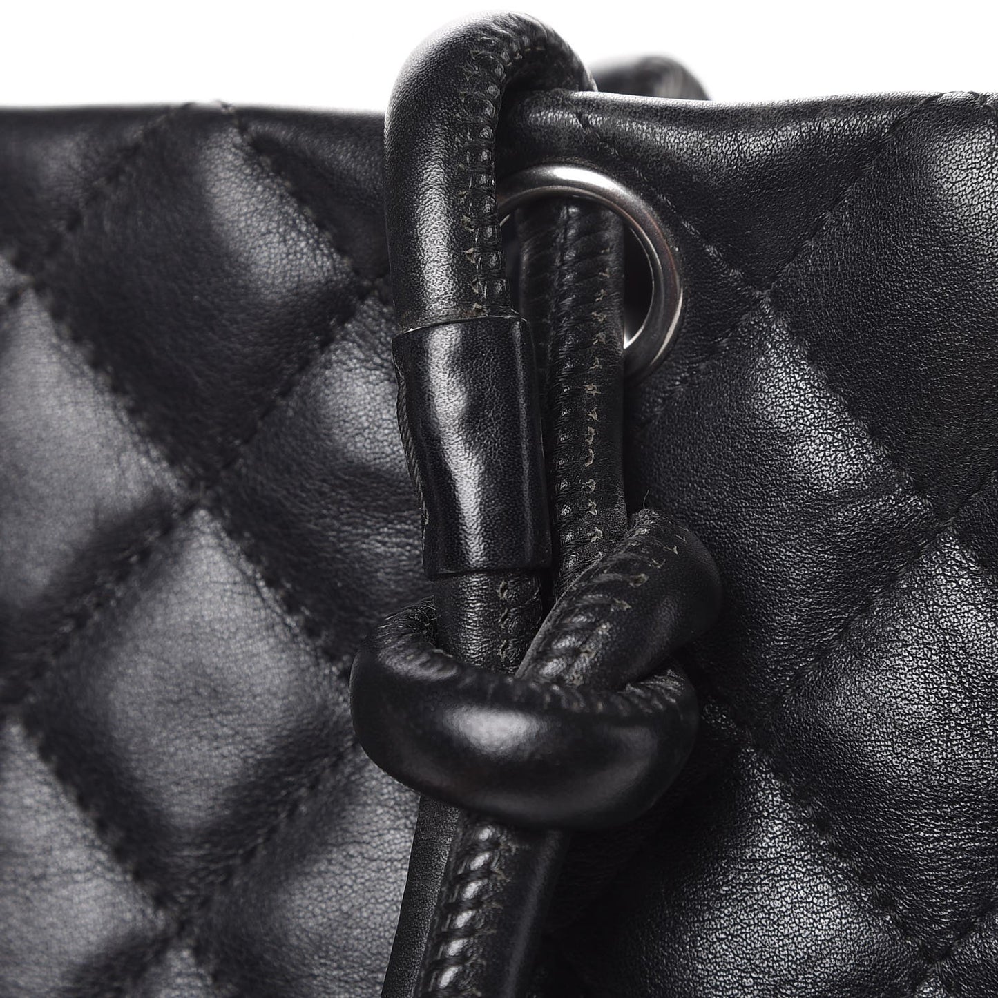 Calfskin Quilted Large Cambon Tote Black