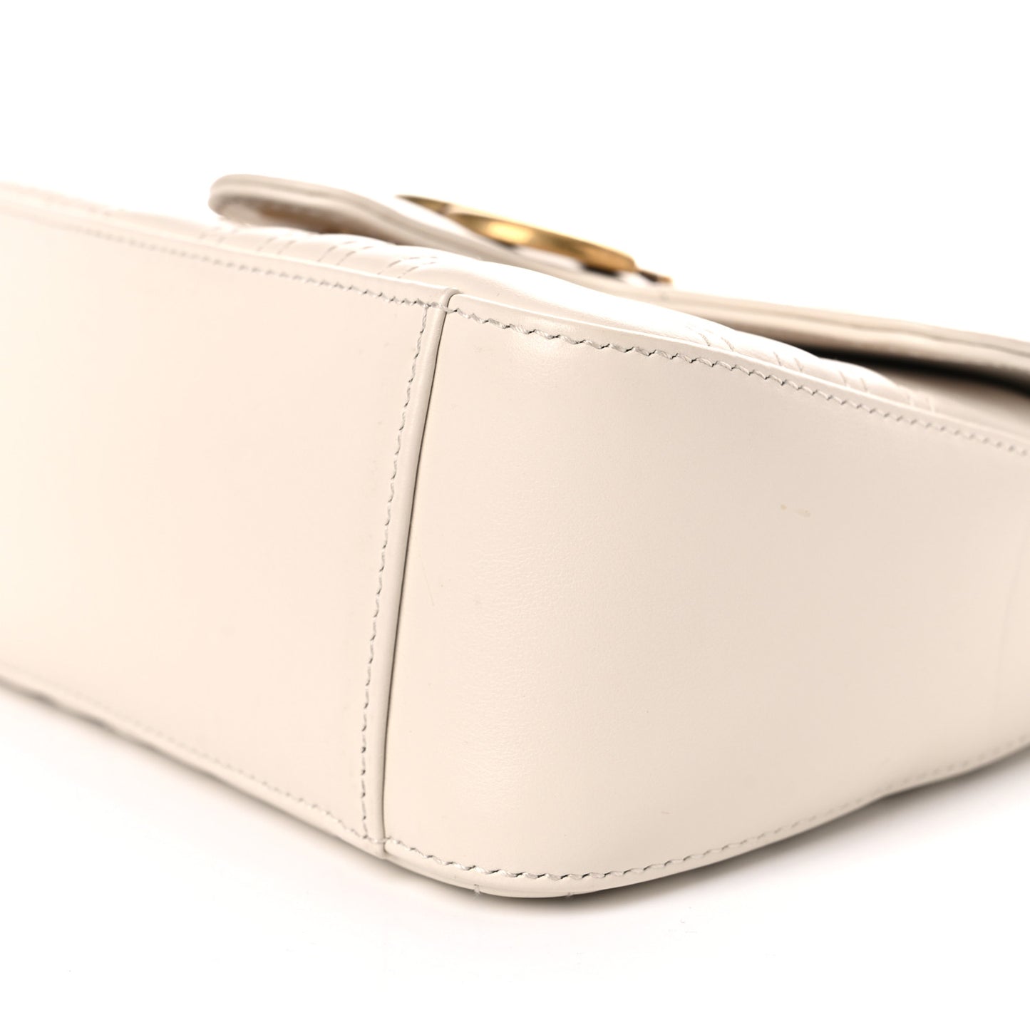 Calfskin Matelasse Mini GG Marmont Top Handle Shoulder Bag White