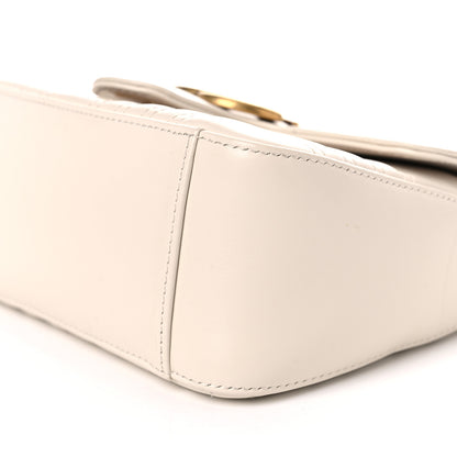 Gucci Calfskin Matelasse Mini GG Marmont Top Handle Shoulder Bag White 10 of 11