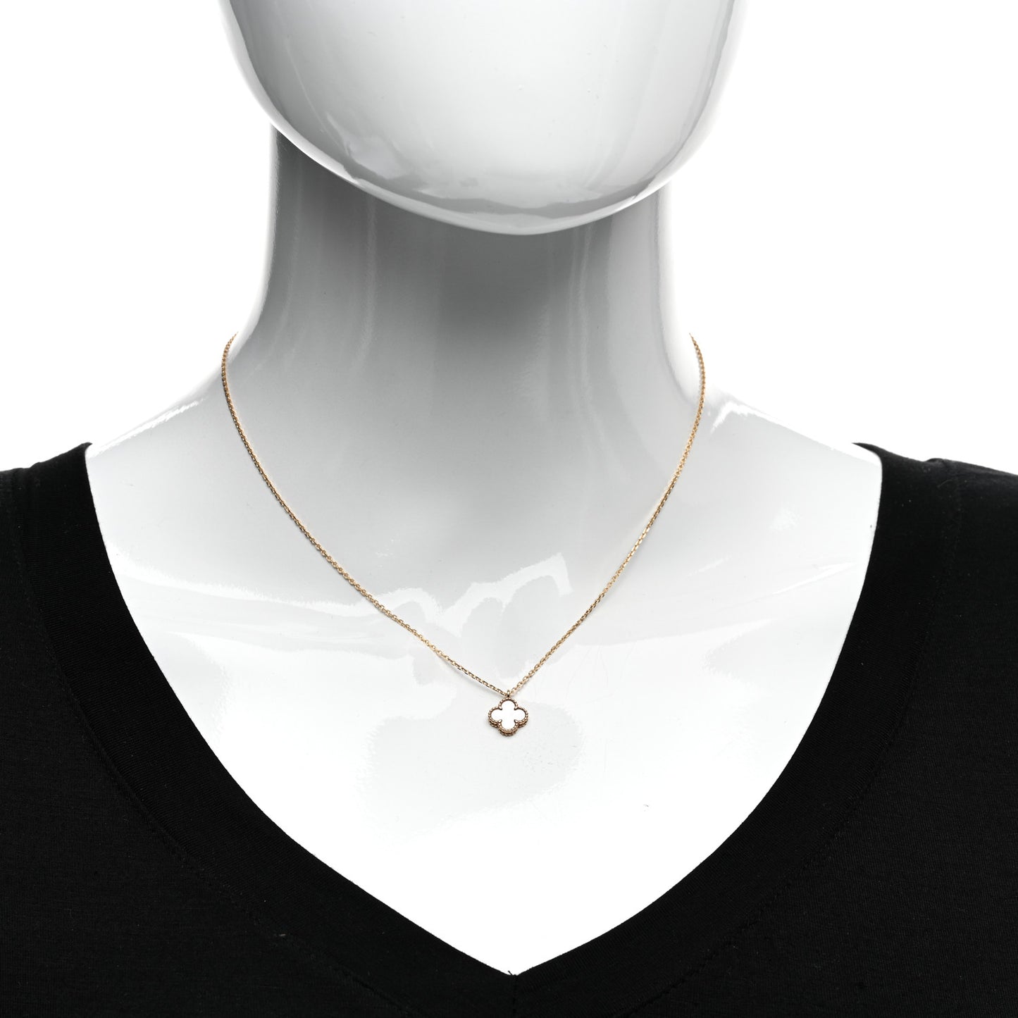 18K Yellow Gold Mother of Pearl Sweet Alhambra Pendant Necklace