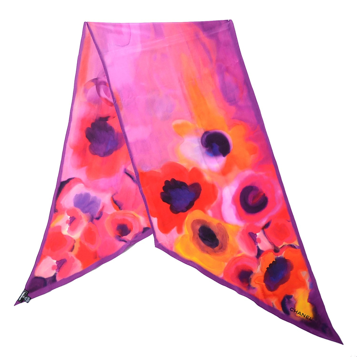 Chanel Silk Flower Power Scarf Multicolor 3 of 6