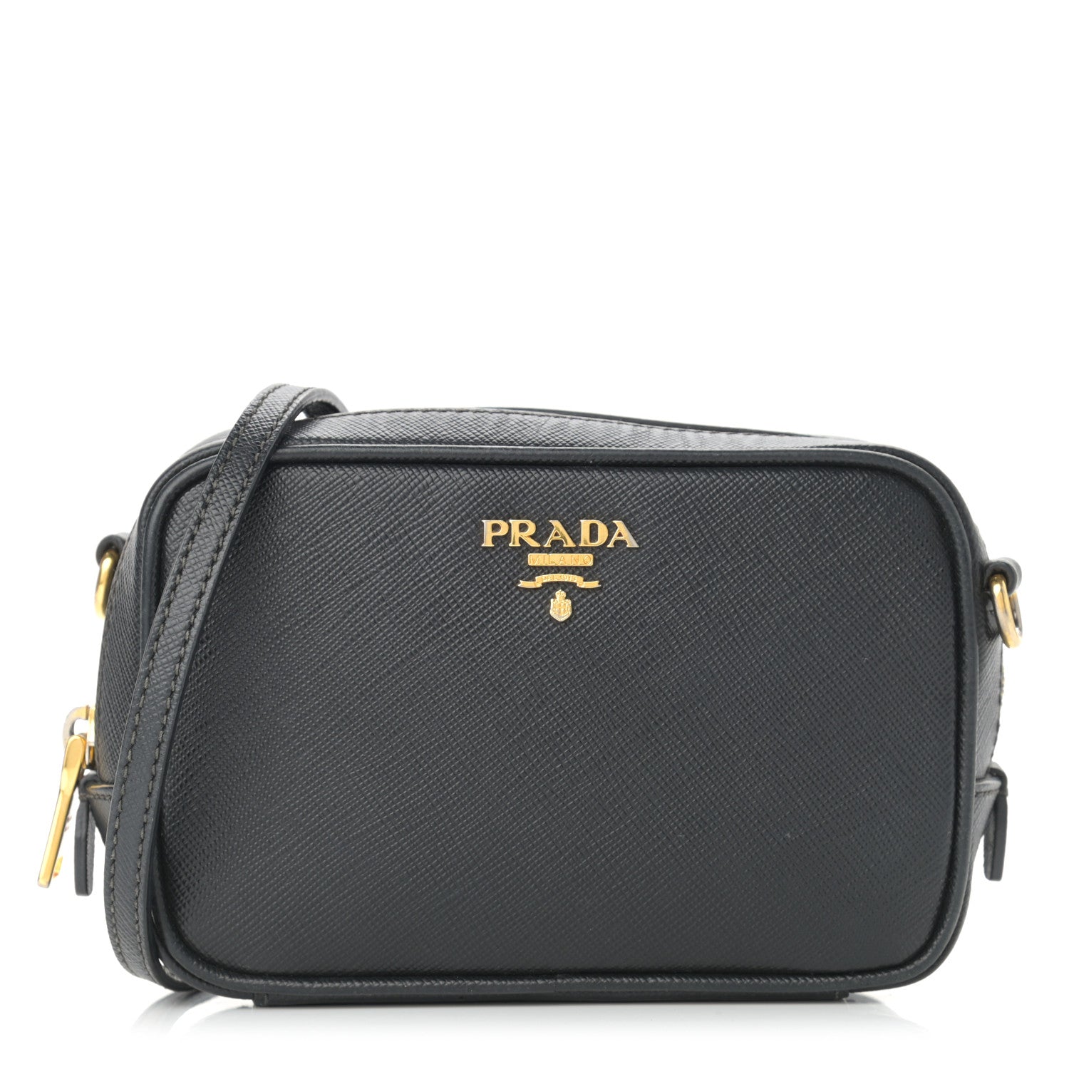 Prada Saffiano Mini Camera Crossbody Bag Black 1 of 10