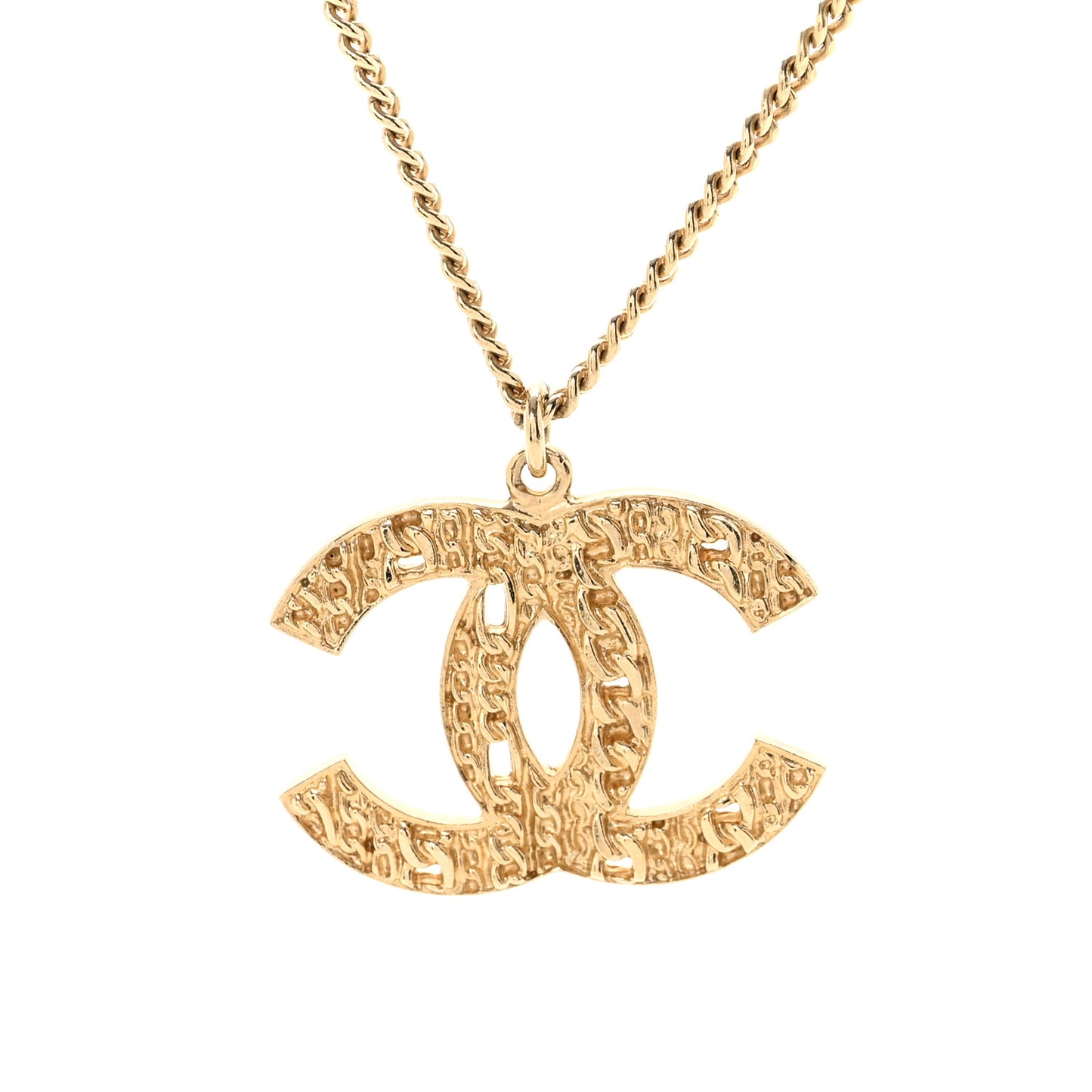 Tweed Effect CC Necklace Gold
