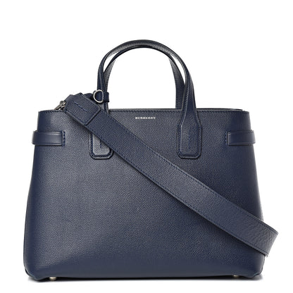 Burberry Derby Calfskin Vintage Check Medium Banner Tote Regency Blue 1 of 11