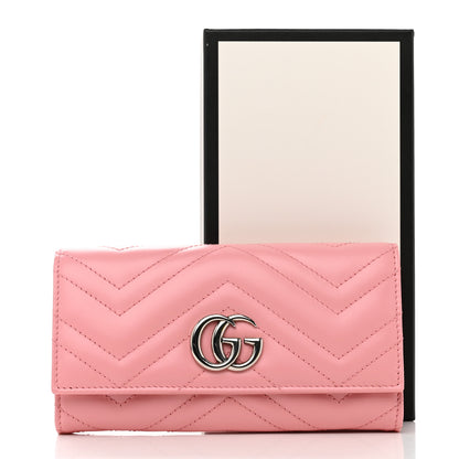 Gucci Calfskin Matelasse GG Marmont Continental Wallet Wild Rose 8 of 8