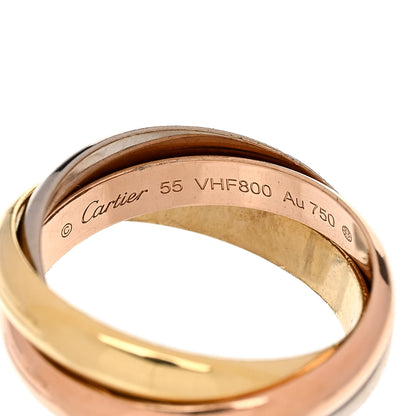 Cartier 18K Pink Yellow White Gold Classic Trinity Ring 55 7.25 4 of 5