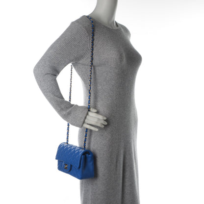 Chanel Lambskin Quilted Mini Rectangular Flap Blue 2 of 7