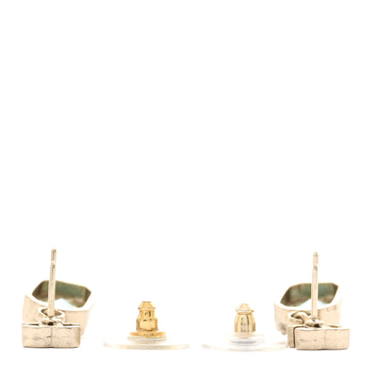 Chanel Crystal CC Drop Earrings Gold Blue 3 of 5