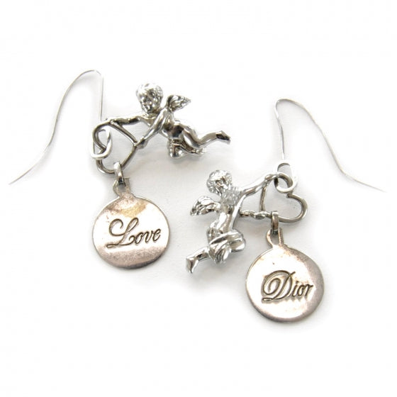 Christian Dior Cupid Heart Earrings Silver 1 of 7