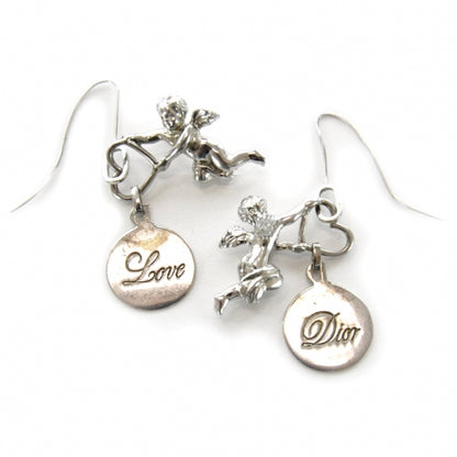 Christian Dior Cupid Heart Earrings Silver 1 of 7