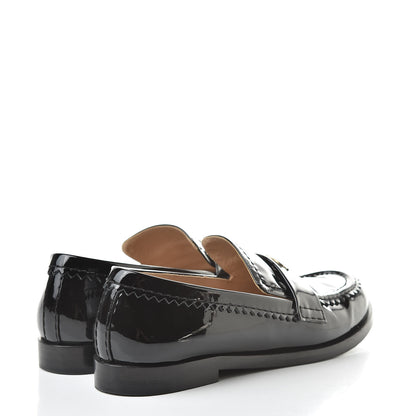 Chanel Patent CC Mocassin Loafers 39.5 Black 4 of 15