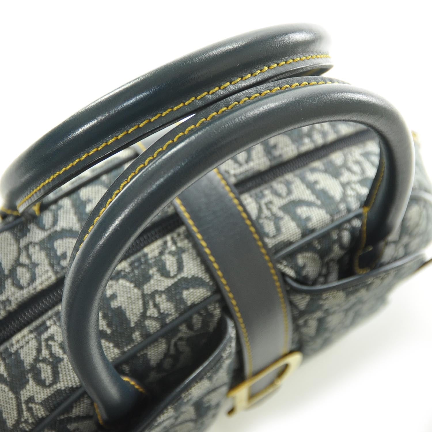 Christian Dior Monogram Saddle Bowler Tote Navy 6 of 10