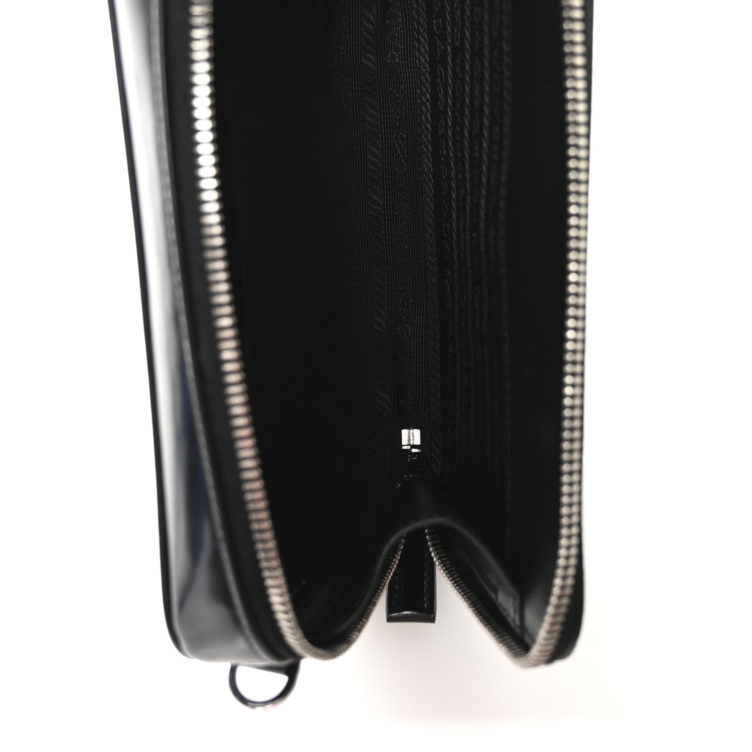 Prada Spazzolato Metal Triangle Logo Mini Pouch Shoulder Bag Black 5 of 9
