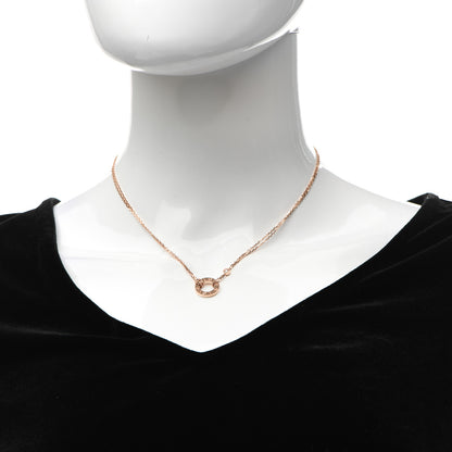 Cartier 18K Pink Gold 2 Diamond LOVE Necklace 2 of 6