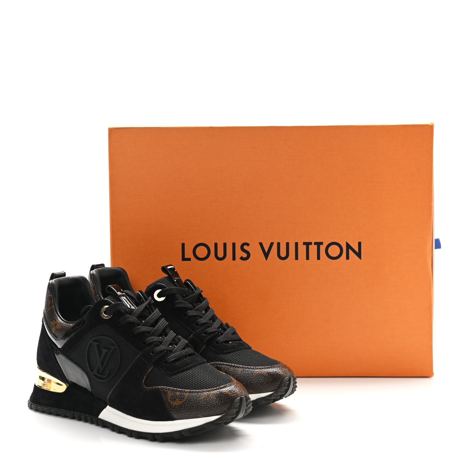Louis Vuitton Suede Monogram Run Away Sneakers 37 Black 9 of 9