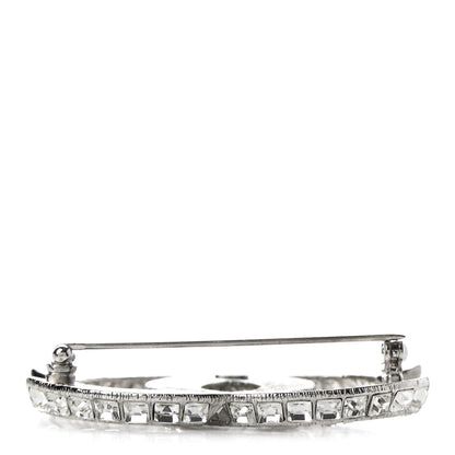 Chanel Baguette Crystal CC Brooch Silver 5 of 7