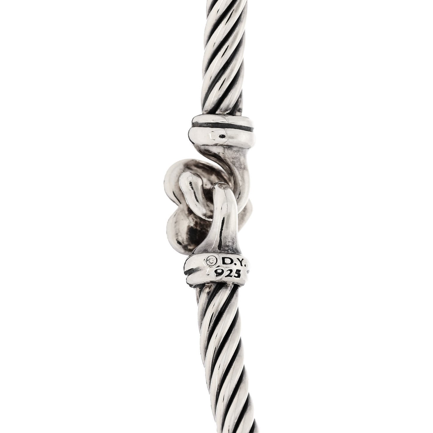 Sterling Silver Diamond Cable Collectibles Heart Bracelet