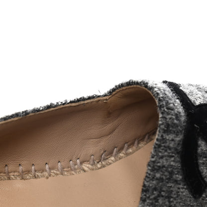 Chanel Tweed Velvet CC Espadrilles 36 Grey Black 13 of 14
