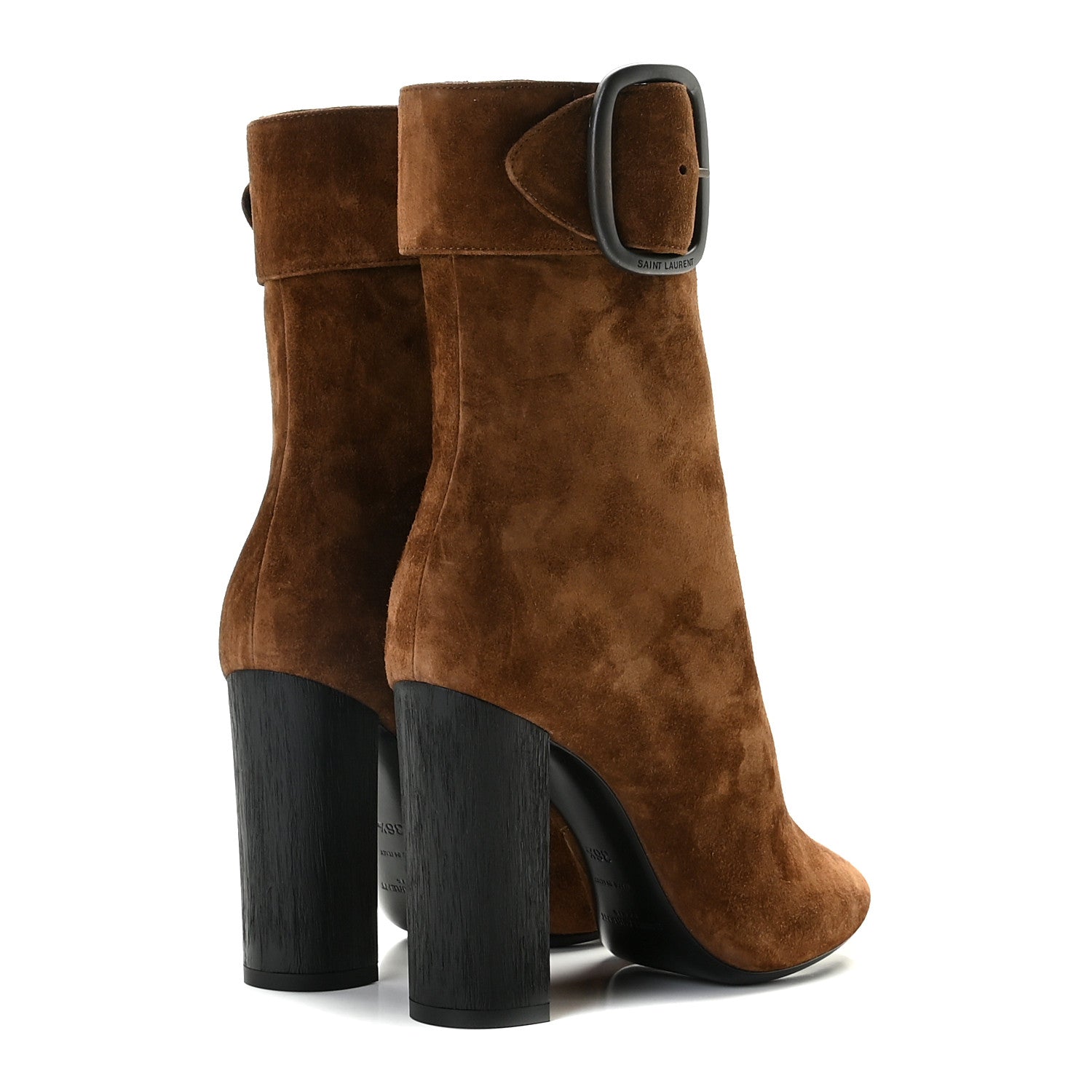Saint Laurent Suede Joplin Buckle Booties 36.5 Land 4 of 14