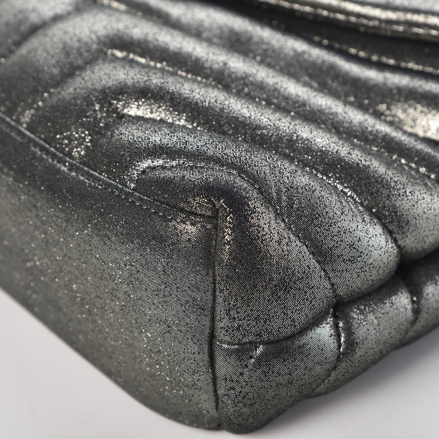 Metallic Calfskin Y Calfskin Monogram Small Loulou Chain Satchel Dark Grey