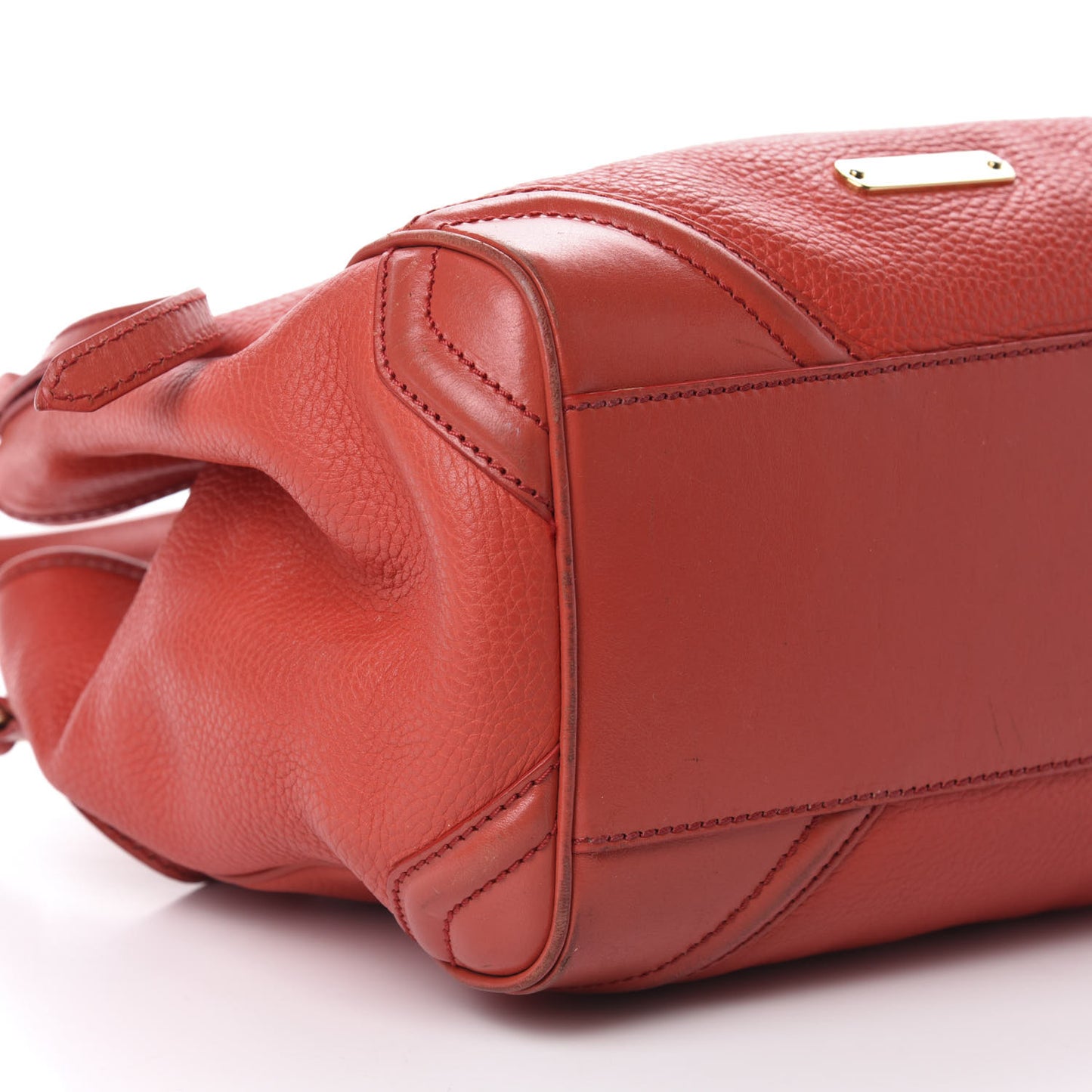 Grainy Calfskin Small Canterbury Tote Red