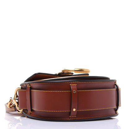 Chloe Calfskin Raffia Embroidered Small Tess Bag Sepia Brown 5 of 17