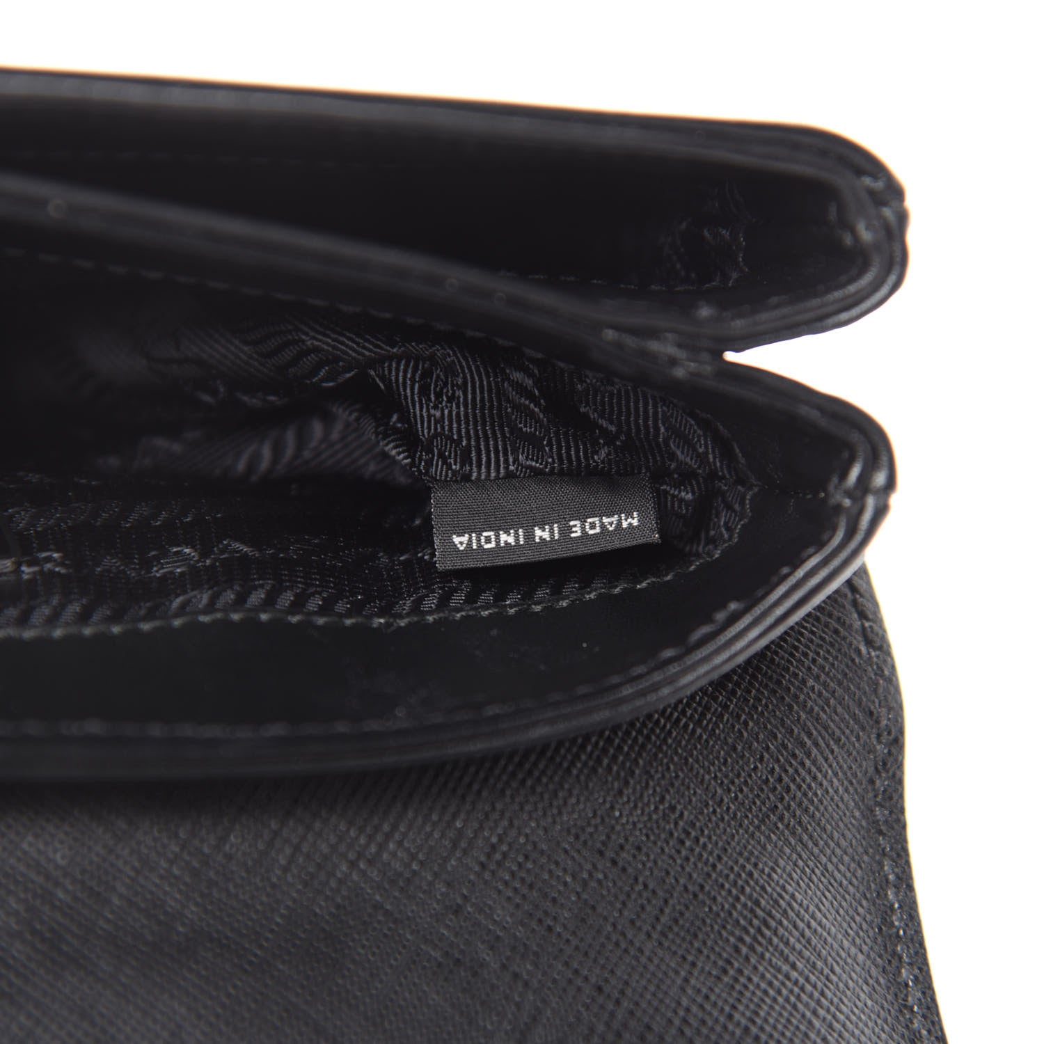 Prada Saffiano Tessuto Nylon Chain Shoulder Bag Black 11 of 13