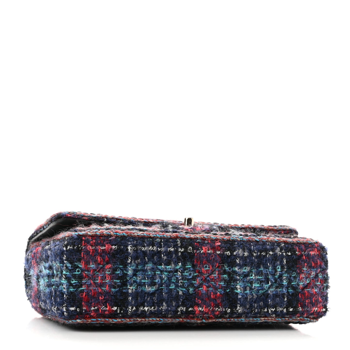 Tweed Braid Medium Flap Navy Green Red Grey