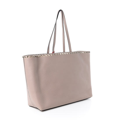 Valentino Garavani Grained Calfskin Rockstud Shoulder Tote Poudre 2 of 8