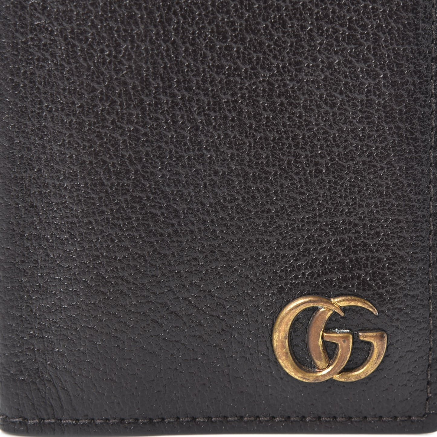 Calfskin Boar Effect GG Marmont Card Case Dark Cocoa