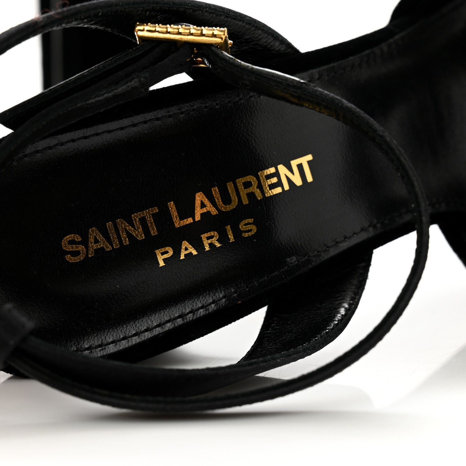 Saint Laurent Velvet Jodie Platform Sandals 36 Black 6 of 14