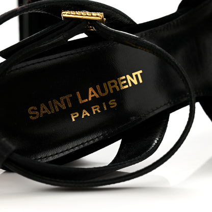 Saint Laurent Velvet Jodie Platform Sandals 36 Black 6 of 14