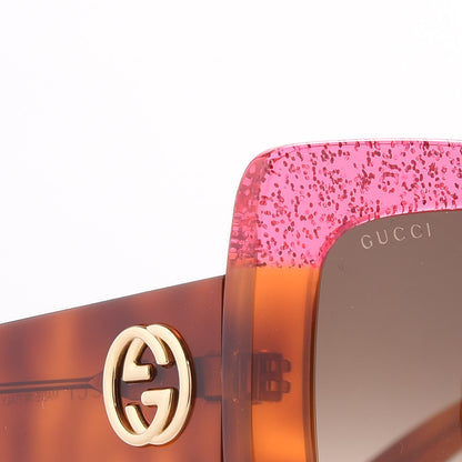 Gucci Square Frame GG0083S Sunglasses Glitter Pink Multi 8 of 10