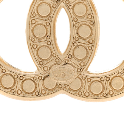 Chanel Metal Crystal Graduated Pearl CC Brooch Gold 4 of 5
