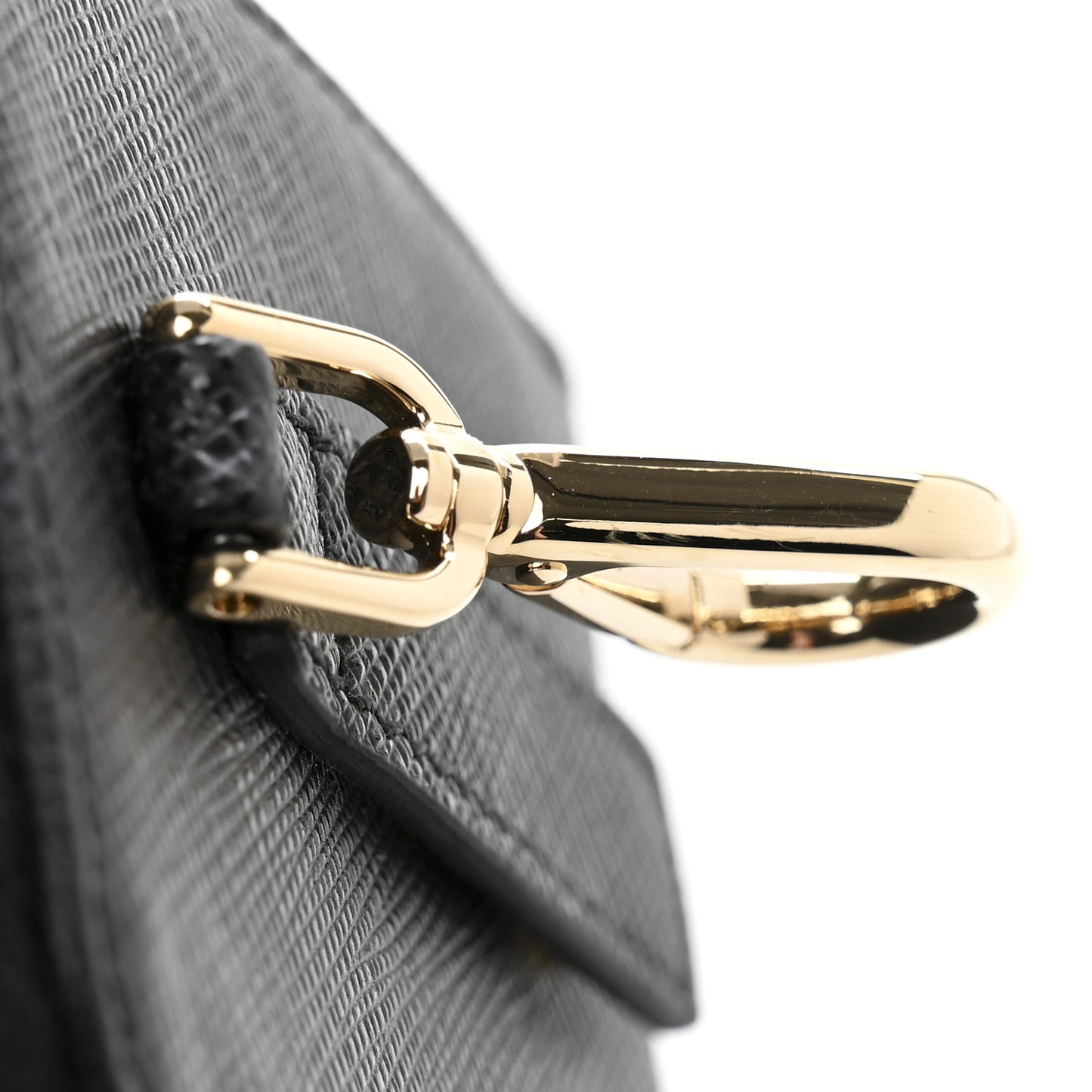 Saffiano Triangle Zip Around Mini Pouch Black