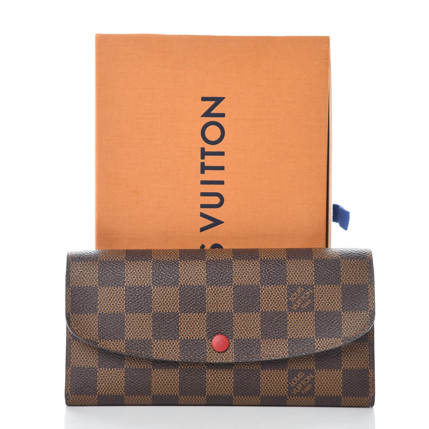 Louis Vuitton Damier Ebene Emilie Wallet Red 7 of 7