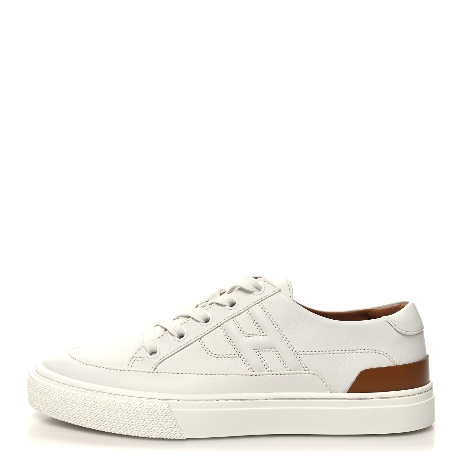 Hermes Calfskin Deep Sneakers 39.5 White Naturel 1 of 9